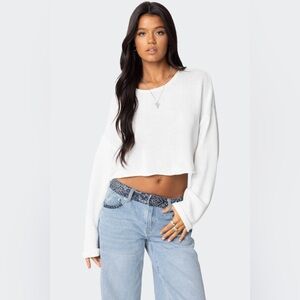 NWT edikted Shyrah Oversized Knit Top - white - size XS
